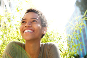 Woman smiling in the City