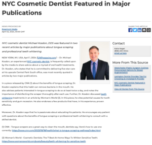 NYC cosmetic dentist featured in CNN and Woman's World articles